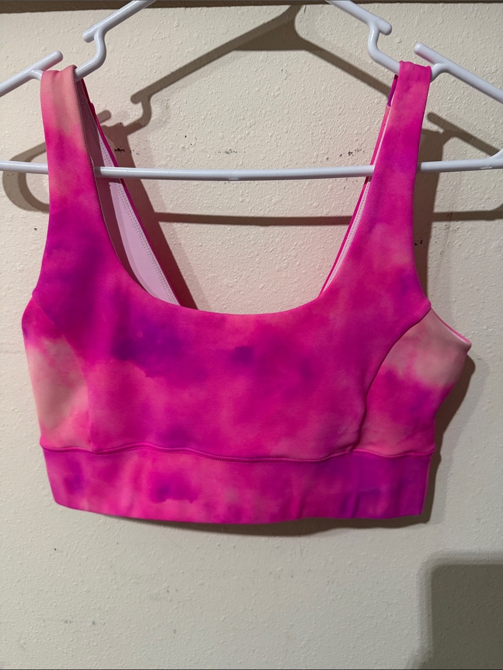 IVL Collective Scoop Neck Tie-Dye Sports Bralette in Hot Pink